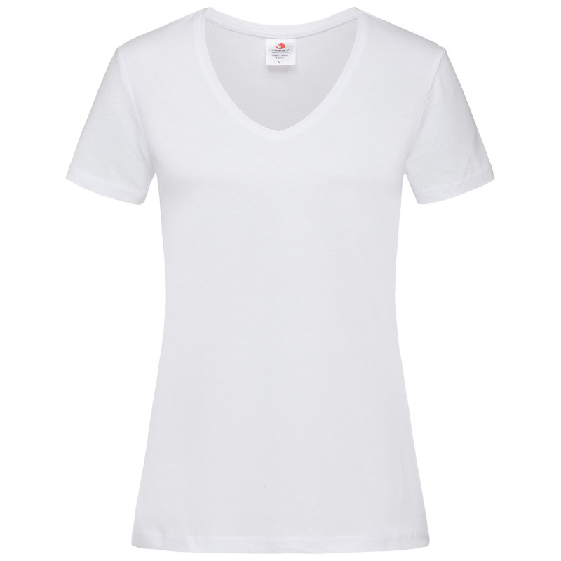 Stedman T-shirt V-Neck Classic-T SS for her STE2700 White 2XL