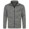 Stedman Knit Fleece Cardigan for him STE5850 Dark Grey Melange M