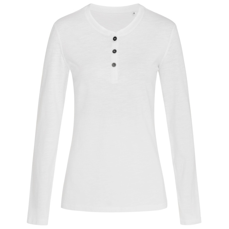 Stedman T-shirt Henley Sharon LS for her STE9580 White L