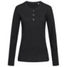 Stedman T-shirt Henley Sharon LS for her STE9580 Black Opal L