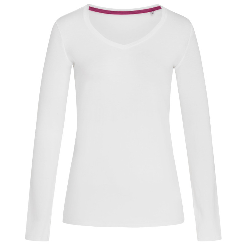 Stedman T-shirt V-neck Claire LS for her STE9720 White M