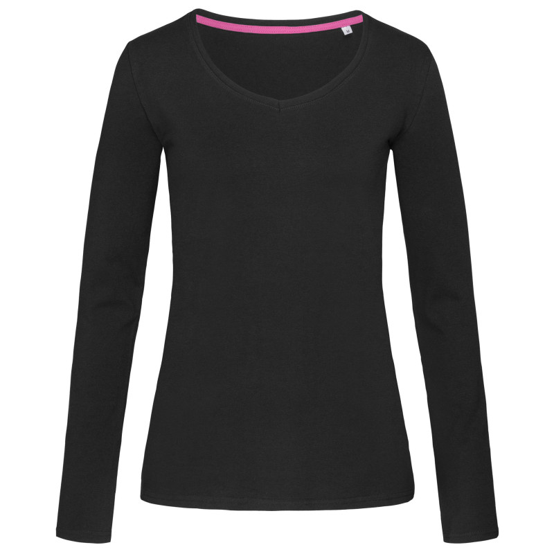 Stedman T-shirt V-neck Claire LS for her STE9720 Black Opal L