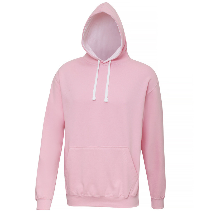 Varsity hoodie JH003 Baby Pink/Arctic White XS