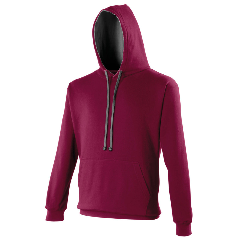 Varsity hoodie JH003 Burgundy/Charcoal 3XL