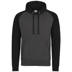 Baseball hoodie JH009 Charcoal/Jet Black S