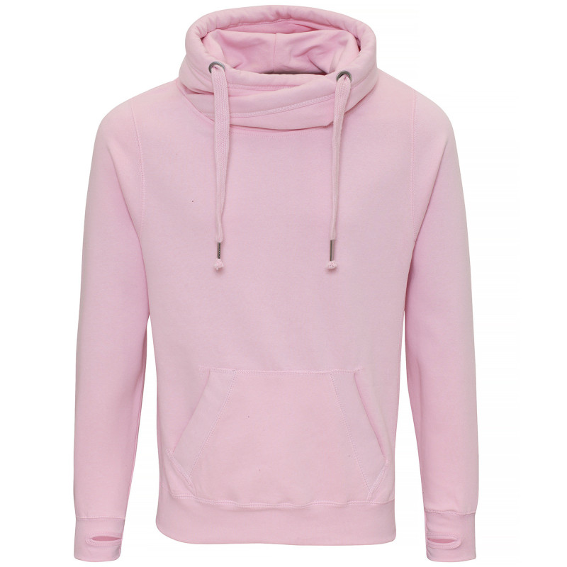 Cross neck hoodie JH021 Baby Pink M