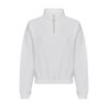 Womens cropped 1/4-zip sweat JH037 Arctic White S