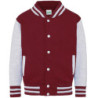 Kids varsity jacket JH43J Burgundy/Heather Grey 1213