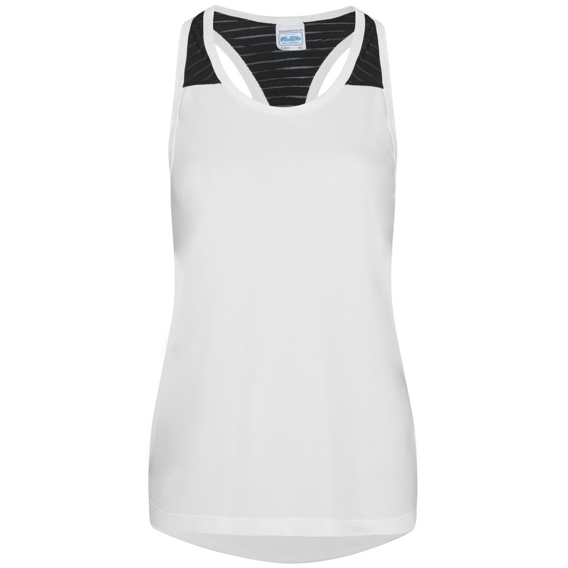 Women's cool smooth workout vest JC027 Arctic White/Black L