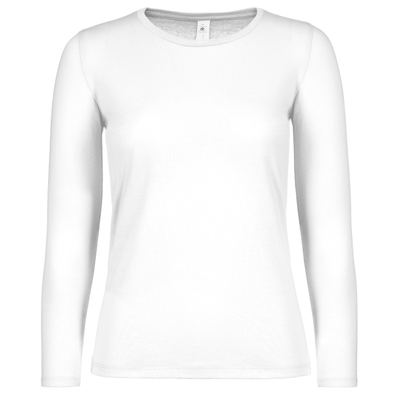B&C #E150 long sleeve /women B211F White* S