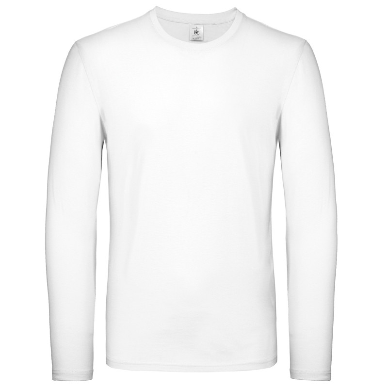 B&C #E150 long sleeve BA211 White M