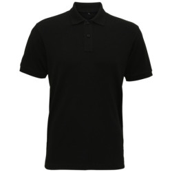 Men's super smooth knit polo AQ005 Black 2XL