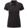 Women's classic fit tipped polo AQ021 Black/Red XS