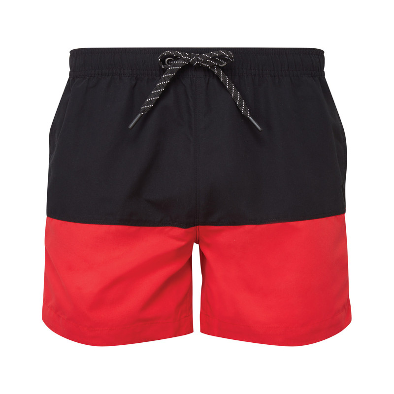 Block colour swim shorts AQ056 Black/Red S