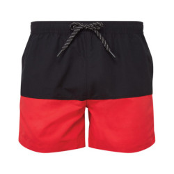 Block colour swim shorts AQ056 Black/Red XL