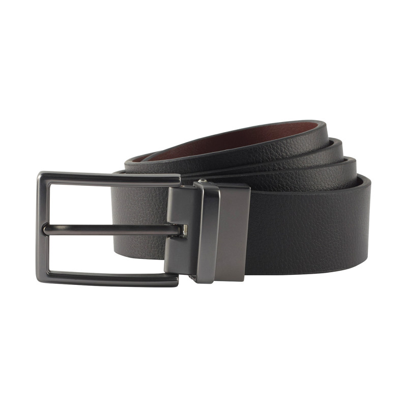 Men's two-way leather belt AQ904 Black/Brown One Size