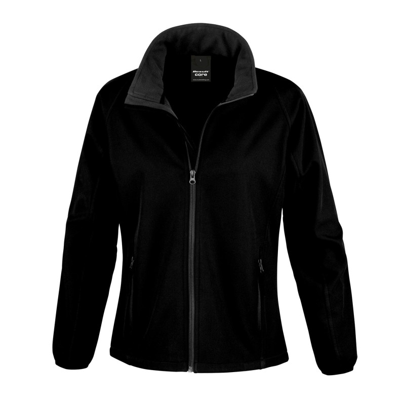 Women's Core printable softshell jacket R231F Black/Black XS