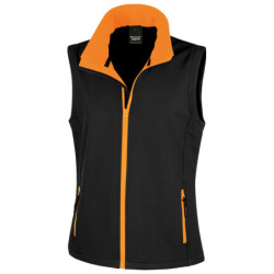 Women's printable softshell bodywarmer R232F Black/Orange XS
