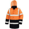 Motorway two-tone safety coat R452X Fluorescent Orange/Black L