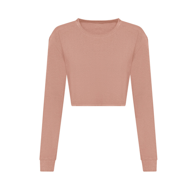 Women's long sleeve cropped T JT016 Dusty Pink XL