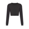 Women's long sleeve cropped T JT016 Heather Black XS