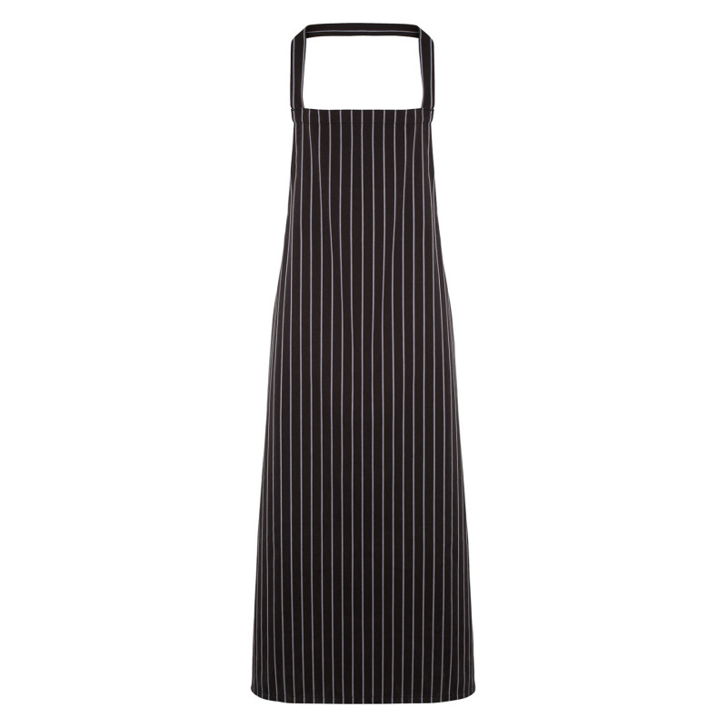 Striped bib apron PR110 Black/Grey One Size