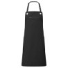 Barley' contrast stitch sustainable bib apron PR121 Black/Charcoal One Size