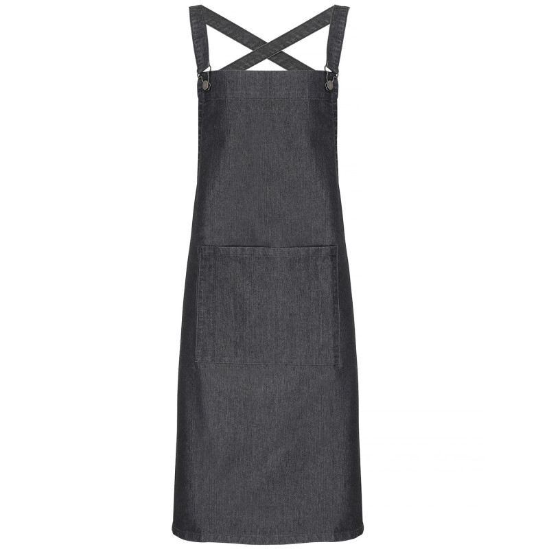 Cross back 'barista' bib apron PR129 Black Denim One Size