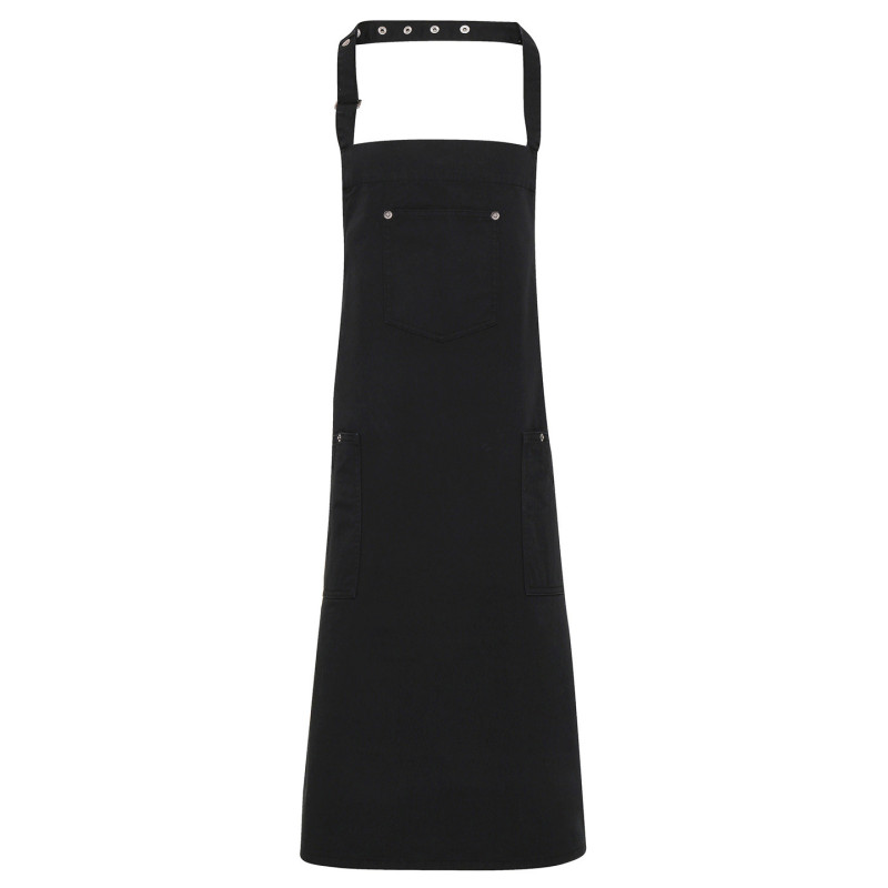 Chino cotton bib apron PR132 Black One Size