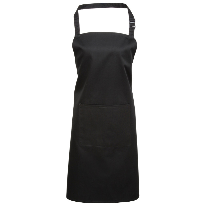 Colours bib apron with pocket PR154 Black One Size