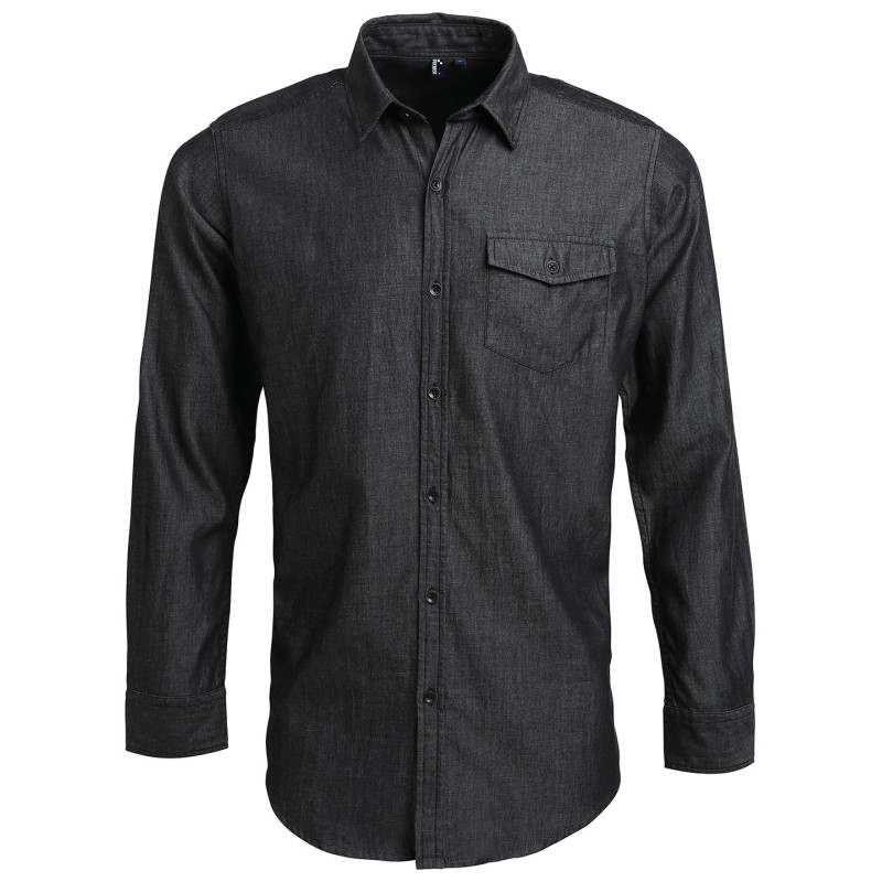 Jeans stitch denim shirt PR222 Black Denim S
