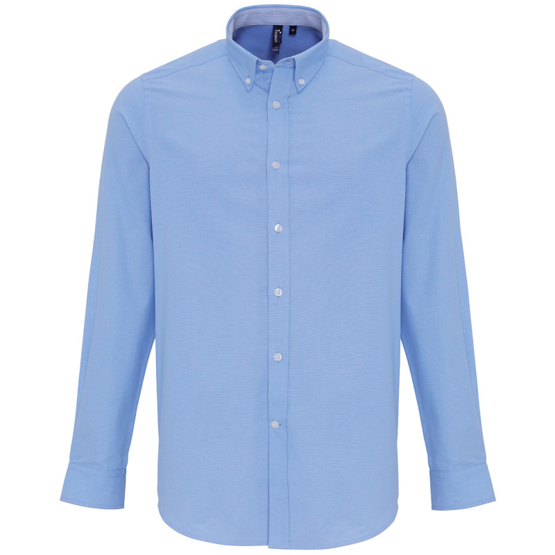 Cotton-rich Oxford stripes shirt PR238 Oxford Blue S