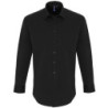 Stretch fit cotton poplin long sleeve shirt PR244 Black S