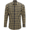 Mulligan check cotton long sleeve shirt PR250 Camel/Navy S