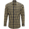 Mulligan check cotton long sleeve shirt PR250 Camel/Navy XL