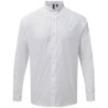 Banded collar grandad long sleeve shirt PR258 White L