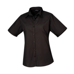 Women's short sleeve poplin blouse PR302 Black* 24