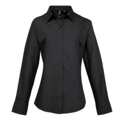 Women's supreme poplin long sleeve shirt PR307 Black 16