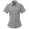 Women's Microcheck (Gingham) short sleeve cotton shirt PR321 Black/White XS