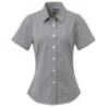 Women's Microcheck (Gingham) short sleeve cotton shirt PR321 Black/White S