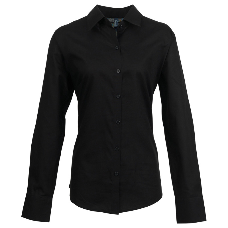 Women's signature Oxford long sleeve shirt PR334 Black 8