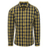 Women's Mulligan check cotton long sleeve shirt PR350 Camel/Navy S