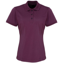 Women's Coolchecker� piqu� polo PR616 Aubergine S