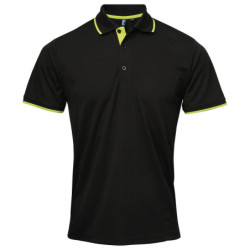 Contrast Coolchecker� polo PR618 Black/Lime M