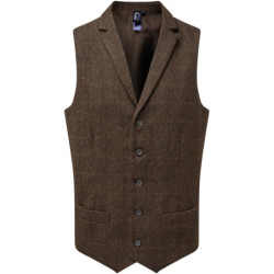 Herringbone waistcoat PR625 Brown Check S