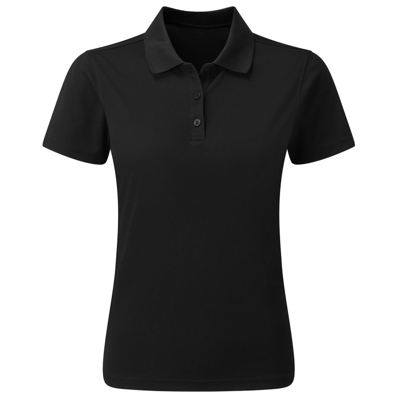 Women's spun-dyed sustainable polo shirt PR633 Black XS