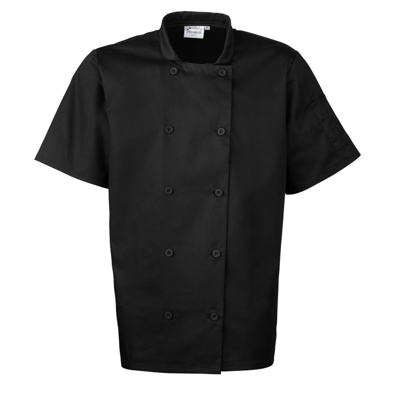 Short sleeve chef�s jacket PR656 Black XS