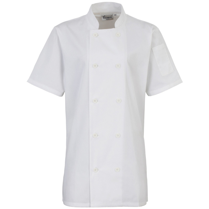 Women's short sleeve chef's jacket PR670 White XS