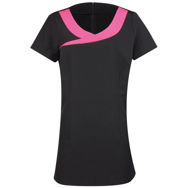 Ivy beauty and spa tunic PR691 Black/Hot Pink 6