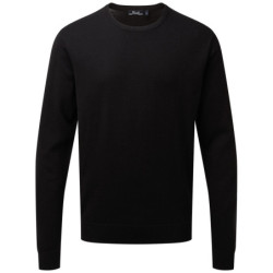 Crew neck cotton-rich knitted sweater PR692 Black 2XS